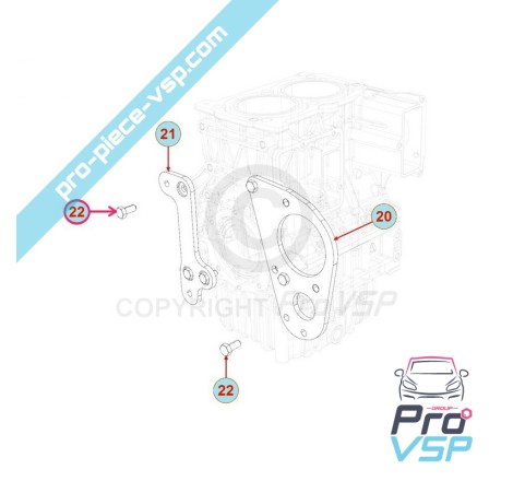 Vis de support moteur avant gauche pour moteur Lombardini Focs Progress 502 523