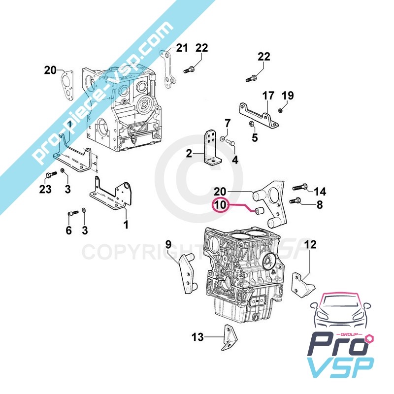Entretoise liaison moteur boîte