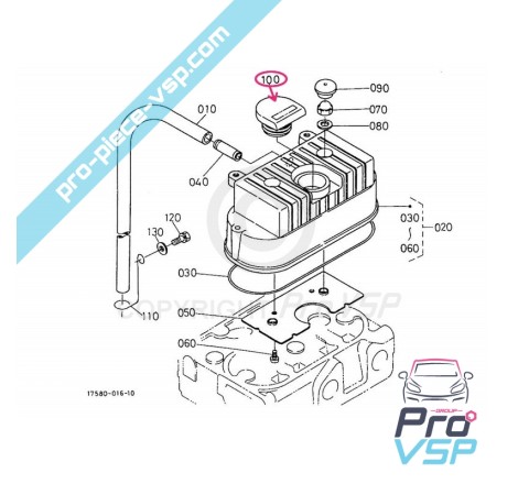 Bouchon de remplissage pour Aixam / Moteur Kubota Z402 , Z482