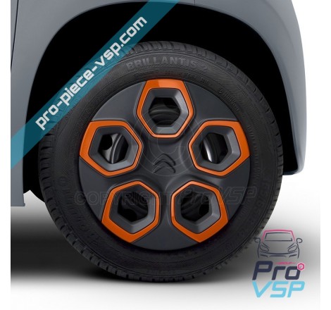 Lot de 4 enjoliveurs pour Citroën Ami / Orange
