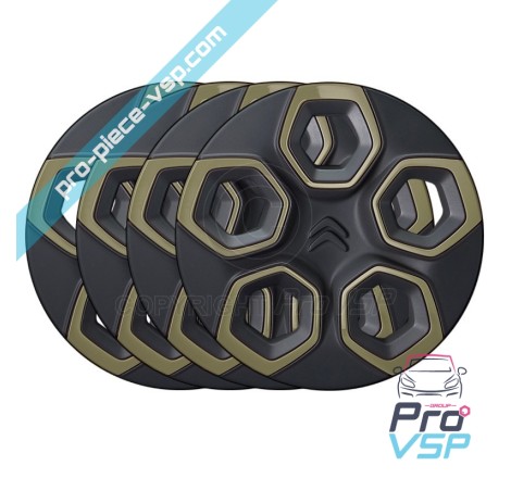 Lot de 4 enjoliveurs pour Citroën Ami / Kaki