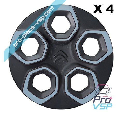 Lot de 4 enjoliveurs pour Citroën Ami / Bleu