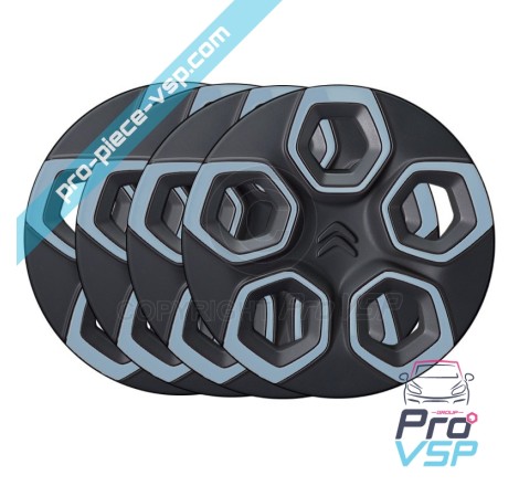 Lot de 4 enjoliveurs pour Citroën Ami / Bleu