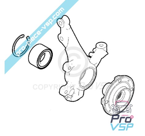 Pivot de fusée avant droite pour Citroën Ami 2ème montage / Opel Rocks-E / Fiat Topolino