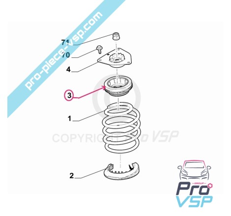 Coupelle d'amortisseur origine pour Citroën Ami / Opel Rocks-E / Fiat Topolino