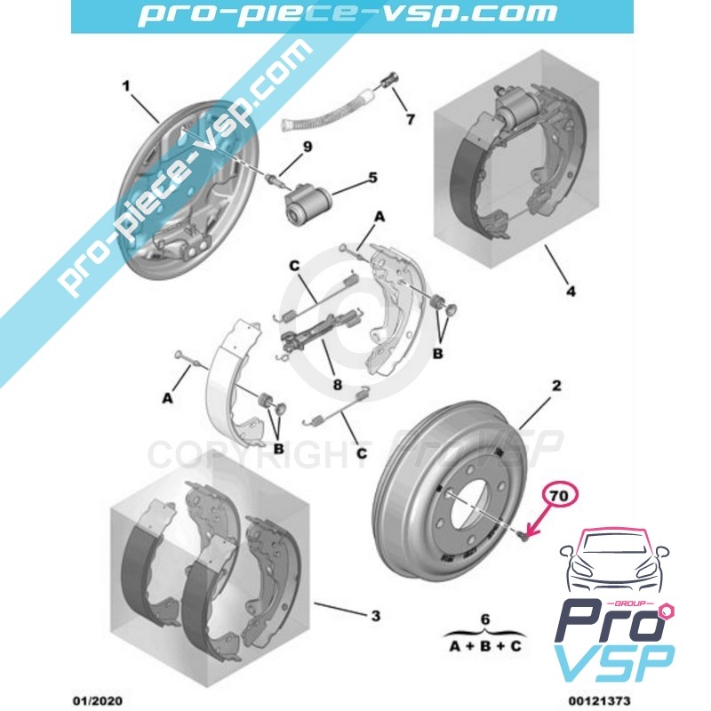 Kit vis de tambour de frein