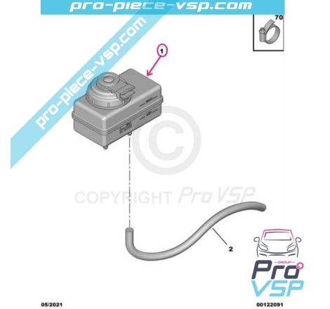 Bocal de liquide de frein pour Citroën Ami 3ème montage / Opel Rocks-E / Fiat Topolino