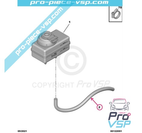 Tuyau de bocal de liquide de frein pour Citroën Ami 2ème montage / Opel Rocks-E