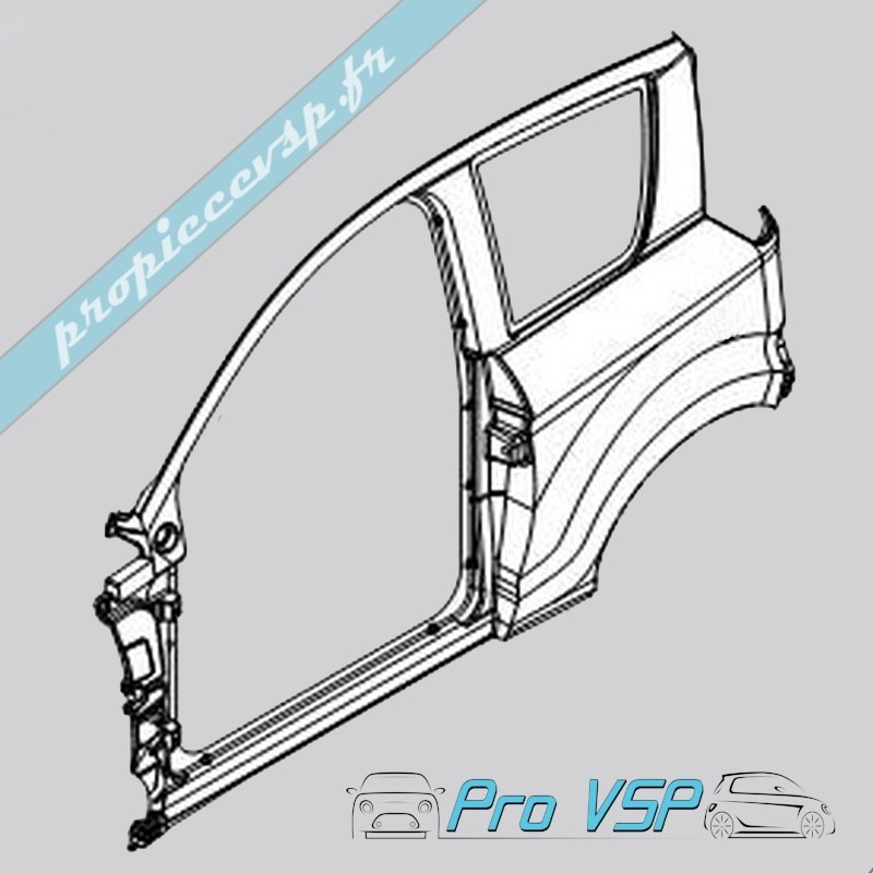 Latéral gauche blanc pour Microcar Mgo 1 et 2
