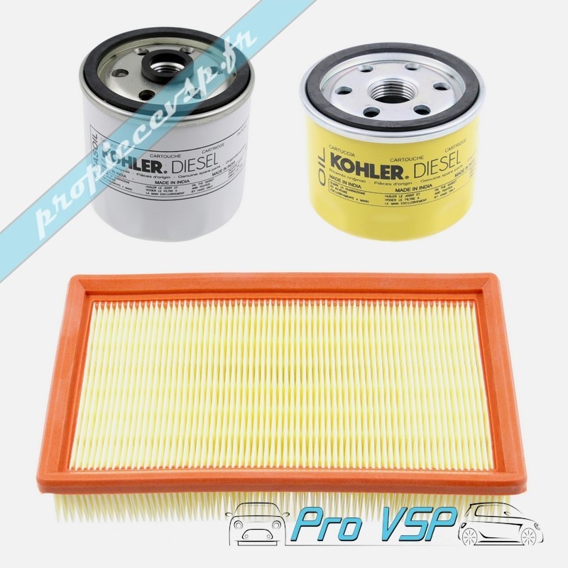 Kit 3 filtres origine pour moteur Lombardini Focs