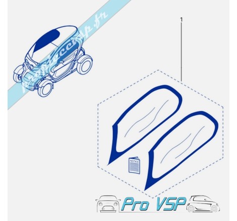 Kit vitre de porte origine pour Renault Twizy