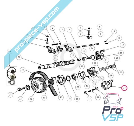 Galet tendeur de distribution origine pour moteur lombardini focs et progress