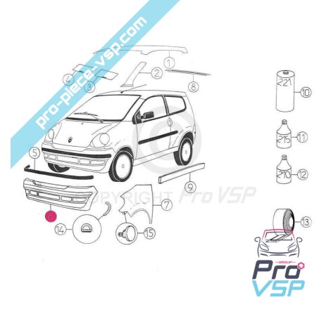 Pare choc avant adaptable en plastique ABS pour Aixam 500.4 500.5