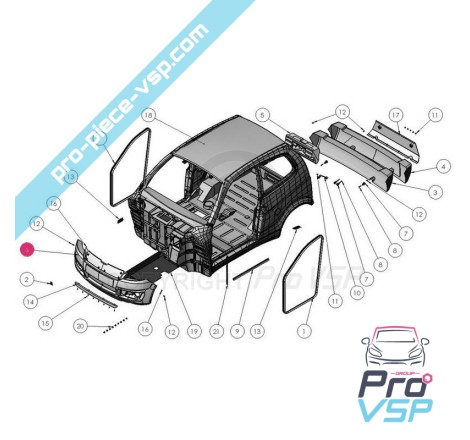 Pare choc avant adaptable en plastique ABS pour ligier xtoo r s rs