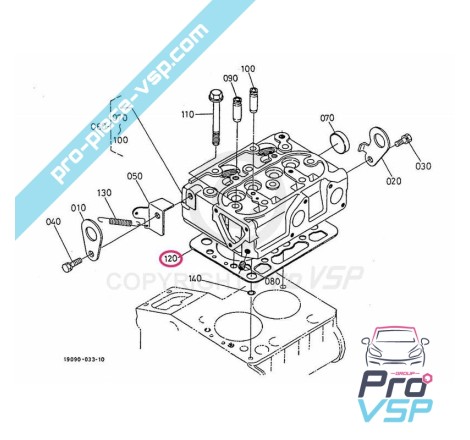 Joint de culasse origine pour moteur kubota Z402