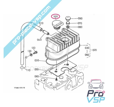 Bouchon de remplissage d'huile pour moteur kubota