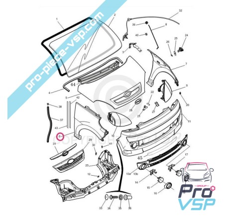 Aile avant droite adaptable en plastique ABS pour microcar mgo1 mgo2