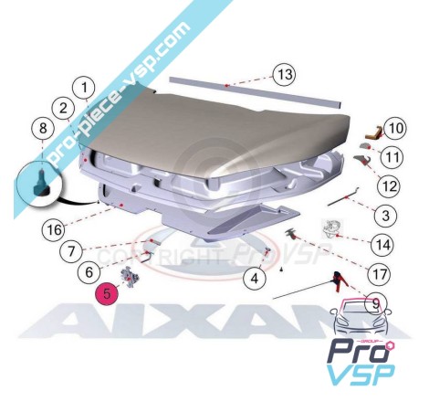 Serrure de capot pour Aixam Minauto Mega