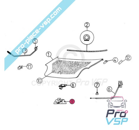 Serrure de capot pour Aixam Minauto Mega