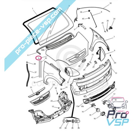 Capot adaptable en plastique ABS pour Microcar Mgo 1