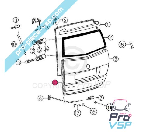 Panneau intérieur de hayon adaptable en abs aixam a721 a741 a751 crossline phase 1 et 2
