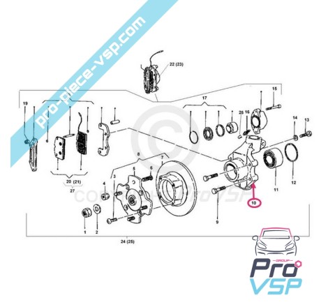 Porte moyeu origine pour Ligier Bellier Casalini Italcar Tasso