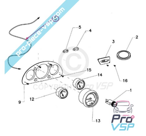 Câble de compteur origine pour Italcar Tasso