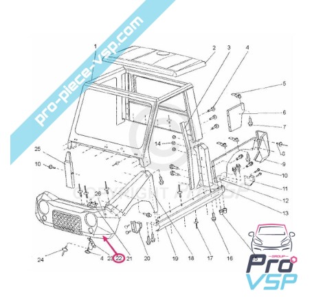 Pare choc avant pour tasso domino phase 1
