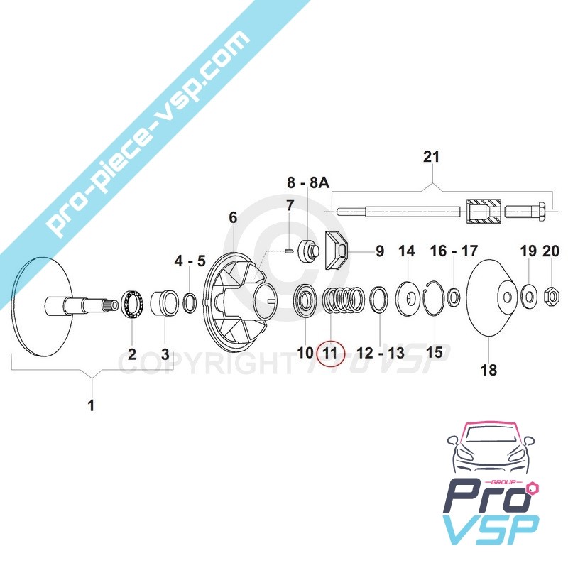 Ressort de variateur moteur
