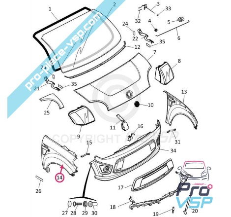 Aile avant droite adaptable en plastique ABS pour Dué First