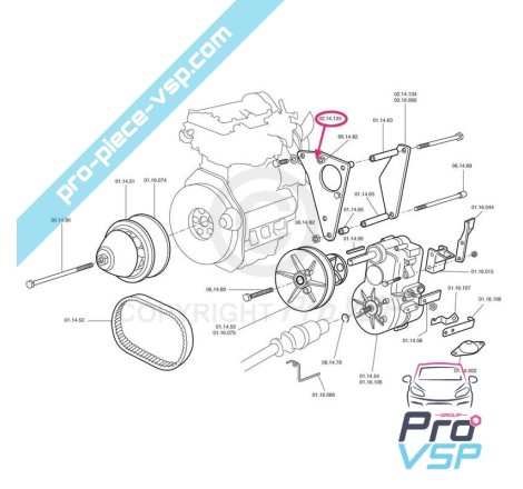 Support démarreur , liaison moteur boite pour microcar , chatenet