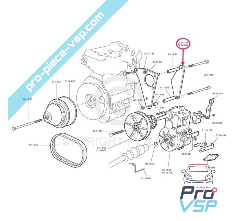 Support liaison moteur / boite chatenet stella media barooder speedino ch26 ch30
