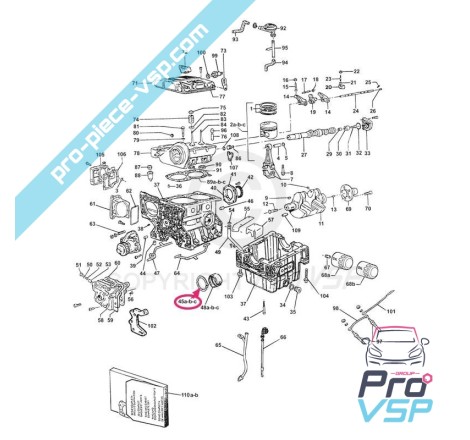 Cale latérale standard de villebrequin pour moteur lombardini focs