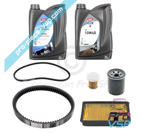 Kit entretien avec courroie pour Aixam 500.4 500.5 A721 A741 A751 City Crossline Roadline Scouty Mega 2