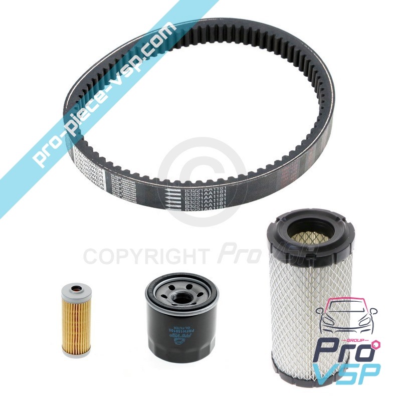 Kit entretien avec courroie pour microcar mc1 mc2 chatenet barooder moteur yanmar