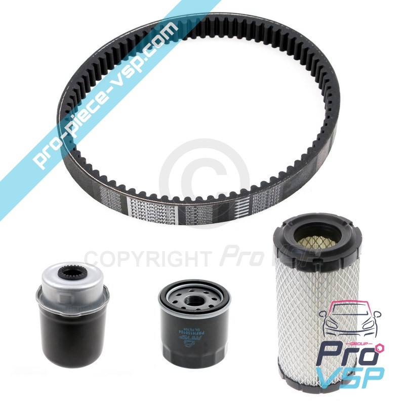 Kit entretien avec courroie pour Ligier Microcar Dué Chatenet Grecav Bellier