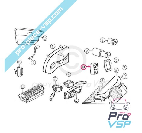 Interrupteur de lève vitre pour aixam a721 a741 a751 city roadline crossline scouty