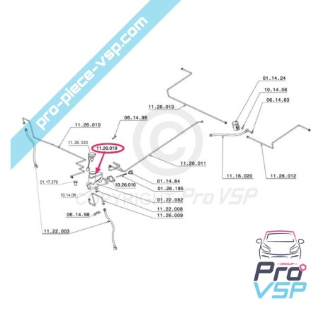 Bocal de liquide de frein pour Chatenet Jdm