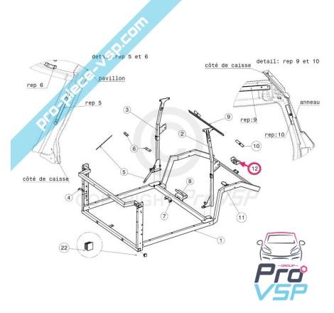Gache de hayon pour microcar ligier chatenet jdm