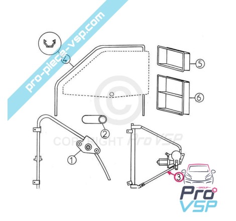 Lève vitre électrique droit pour aixam 400sl 500sl 400.4 400evo 500.4 500.5