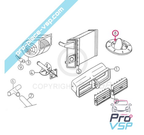 Aérateur de tableau de bord pour aixam 400evo 400.4 500.4 500.5