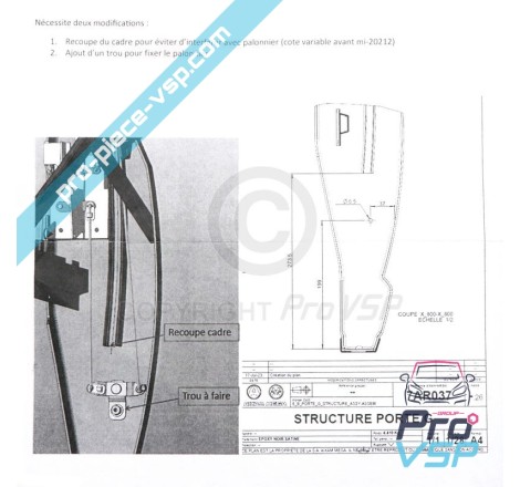 Câble de commande d'ouverture de porte pour Aixam Impulsion
