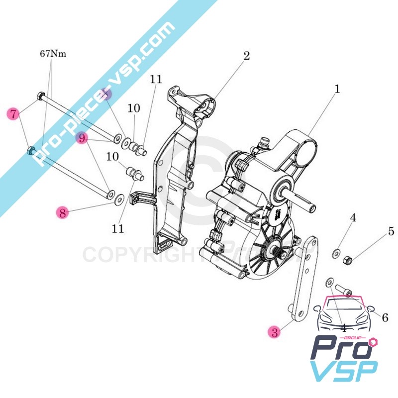 Kit support moteur boite