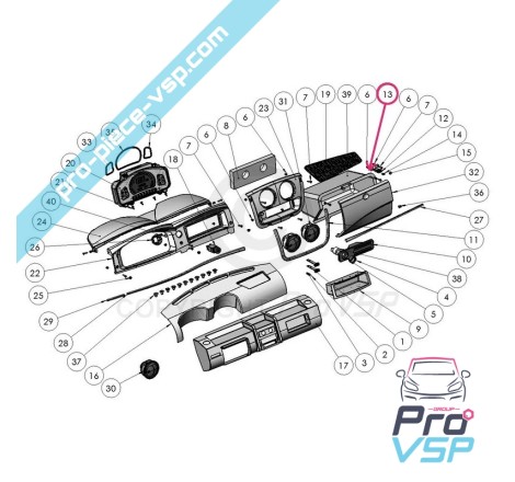 Plaquette de boite à gant pour ligier xtoo r s rs optimax
