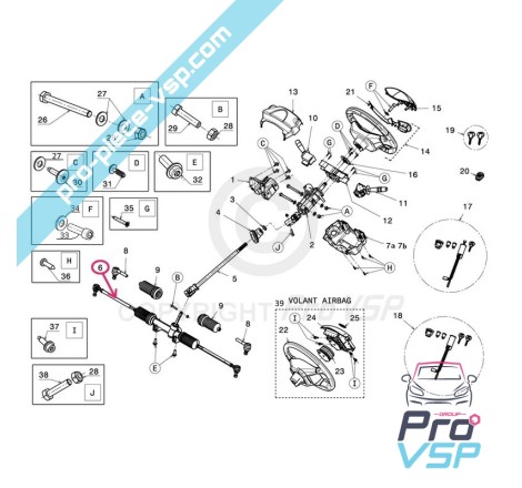 Crémaillère de direction origine pour Ligier Ixo JS50 JS50L phase 1