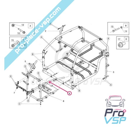 Jambe de suspension gauche adaptable pour ligier js50 js50l phase 1