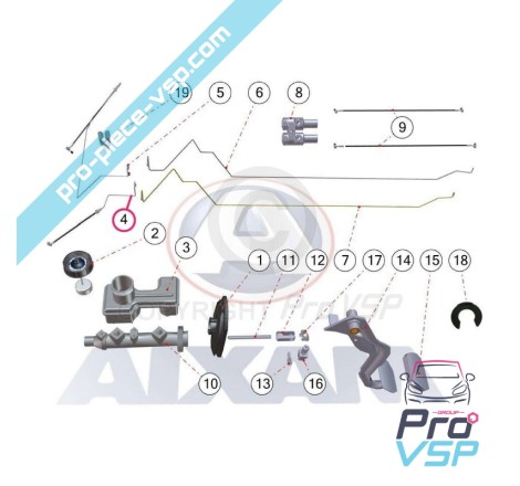 Flexible de frein avant gauche pour Aixam Impulsion Vision ( sans ABS )