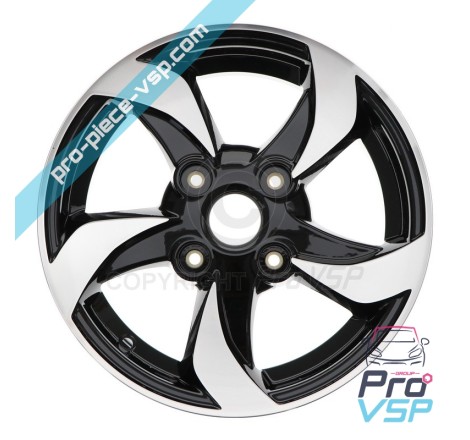 Jante alu 14" diamantée noire turbine pour Aixam Vision Sensation Emotion