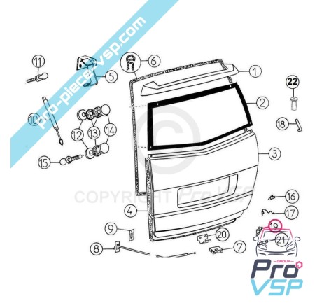 Gâche de hayon pour Aixam City Crossline Roadline Scouty Crossover Coupé