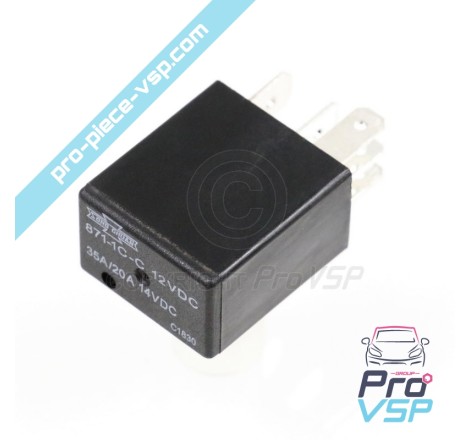 Relais noir 5 broches pour Ligier Microcar Dué